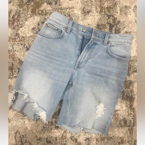 7 For All Mankind Pants - 7 For All Mankind Light Blue Denim Shorts
